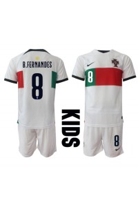 Fotbalové Dres Portugalsko Bruno Fernandes #8 Dětské Venkovní Oblečení MS 2022 Krátký Rukáv (+ trenýrky)